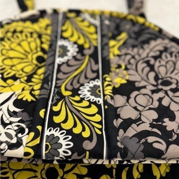Lovely Vera Bradley Eloise Kiss lock RETIRED satchel black/yellow/tan/white - Picture 2 of 13